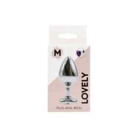 Plug bijou en aluminium bijou coeur violet Medium LOVELY 